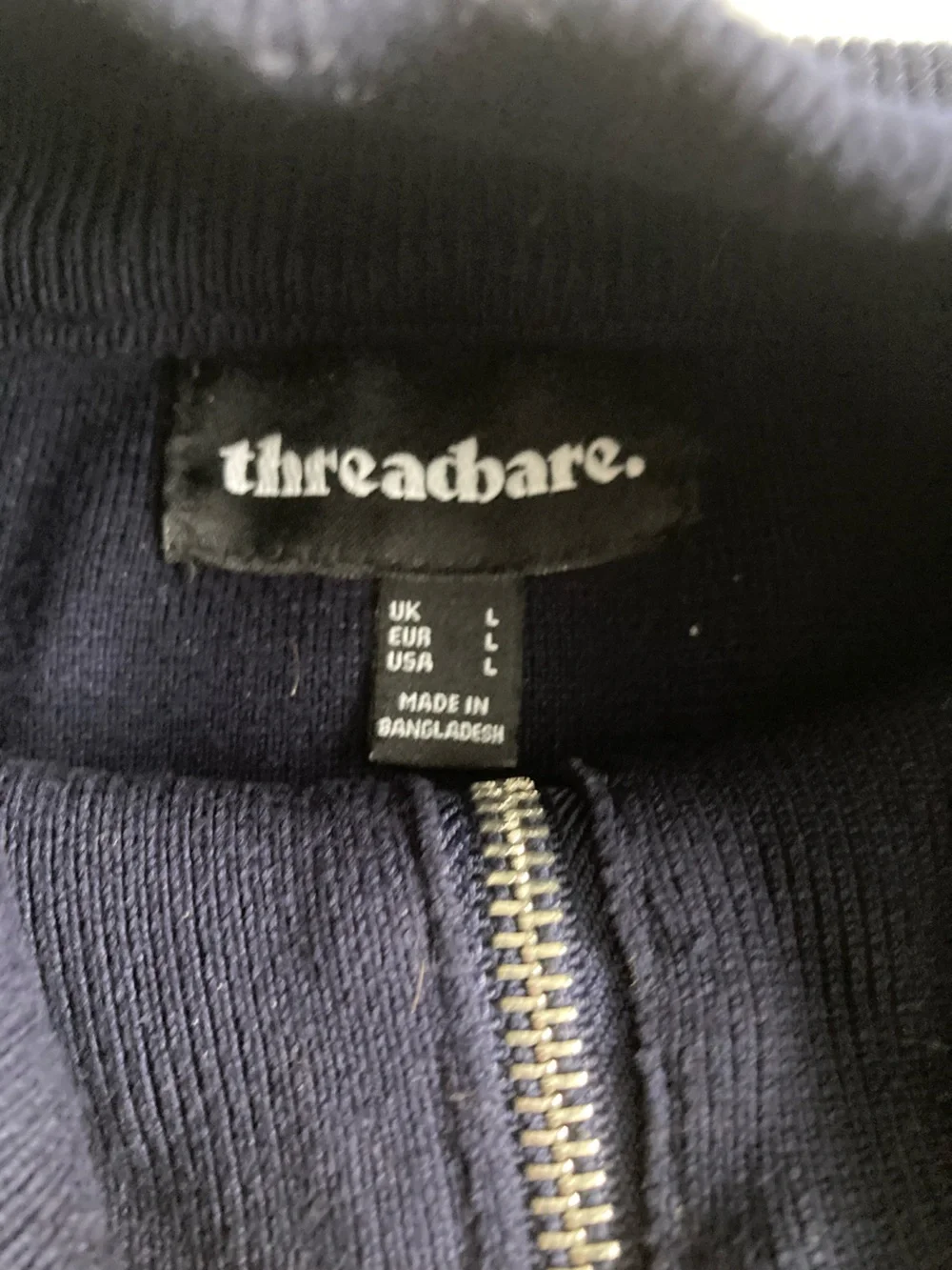 Mens Navy Viscose Cardigan Threadbare Size L